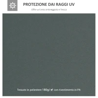 Outsunny Tetto di Ricambio per Gazebo 3x3m a 2 Livelli e Resistente ai Raggi UV, Grigio Antracite(m-4)