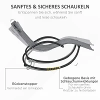 Outsunny Schaukelstuhl Gartenstuhl Liegestuhl, inkl. Kopfstütze, 155 cm x 61cm x 88 cm, Grau(m-5)