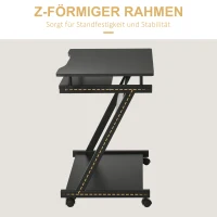 HOMCOM Schreibtisch Computertisch kompakt mit Tastaturablage 60 x 48 x 73cm Schwarz(m-4)