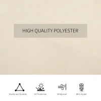 Outsunny Replacement Gazebo Curtains, 4-Panel Gazebo Side Panels Only, for 3 x 3 (M) Gazebos or Pergolas, Hooks/C-Rings Included, Beige(m-5)