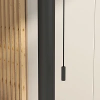 Outsunny Solarlampe, LED Stehleuchte, 3 Helligkeitsstufen, weißes/buntes Licht, Metallrahmen, Ø32 x 153 cm, Schwarz(m-9)