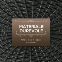 Outsunny Base per Ombrellone Rotonda Effetto Rattan da 12.5kg, Supporto per Pali da 38mm e 48mm, Ø44.5 cm, Nero(m-5)