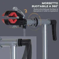 HOMCOM Cavalletto Manutenzione Bici Pieghevole ad Altezza Regolabile con Vassoio Portautensili, 100x100x109-180 cm, Nero(m-7)