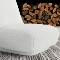 HOMCOM Bodensessel, Sessel, Lammwolle-Optik, kompaktes Format,  Weiß(m-9)