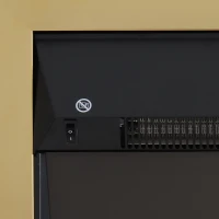 HOMCOM Cheminée électrique Effet de Flamme Style néo rétro Thermostat 1000-2000 W Noir Or(m-7)