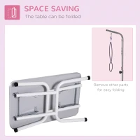 PawHut 32" Foldable Dog Grooming Table Pet Drying Beauty Table Adjustable Fixed Arm Rubber Top, Pink(m-5)