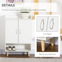 HOMCOM Schuhschrank, Schuhregal mit Türen und Regalen, für Flur, moderne Schuhkommode, Schuhablagen, 60 x 30 x 92 cm, Weiß(m-7)