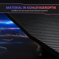 HOMCOM Gaming Tisch PC Tisch Schreibtisch mit Kopfhörerhaken Getränkehalterung Computertisch Metall MDF Schwarz+Rot 157 x 111,8 x 74 cm(m-4)