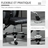 Vinsetto Fauteuil de bureau pivotante 360° avec appui-tête et support lombaire - hauteur d'assise réglable 58 x 62,5 x 112-120 cm gris(m-6)