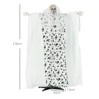 Outsunny Halloween-Dekoration Geisterbraut, Schreie & Augenleuchten, bewegungsaktiviert, 170cm groß, Indoor(m-3)