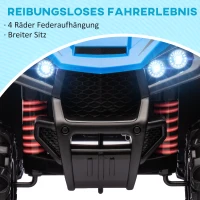 AIYAPLAY Elektro-Kinderquad, Licht & Musik, Federung, 5 km/h, 50 Min. Fahrzeit, für 3-5 Jahre, Blau(m-4)