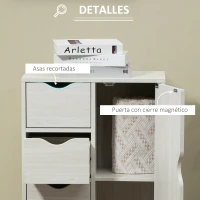 HOMCOM Armario de Salón con 4 Cajones 1 Puerta y Estante Interior Mueble de Almacenaje Multiusos 54x29x83 cm Blanco(m-6)