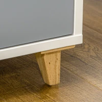 HOMCOM Wardrobe with 2 Doors, 2 Drawers, Hanging Rail, Shelves for Bedroom Clothes Storage Organiser, 89x50x185cm, Grey(m-9)