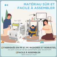 AIYAPLAY Portique enfant toboggan balançoire bus avec panier de basket-ball aire de jeux 4 en 1(m-7)