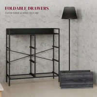 HOMCOM Rustic Chest of Six Fabric Drawers - Black(m-6)