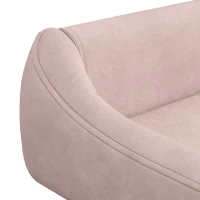 PawHut Haustiersofa Hundesofa, Skandidesign, abnehmbares Polster, Samtoptik, 102 cm x 58,5 cm x 42,5 cm, Rosa + Natur(m-8)