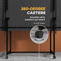 SPORTNOW 9FT Folding Table Tennis Table with Four Wheels, for Indoor Use, Blue(m-6)