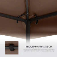 Outsunny Ersatzdach für Pavillons, mit Winddach, Wasserabführung, robust und langlebig, Farbe: Kaffee, 3 x 3 m(m-6)