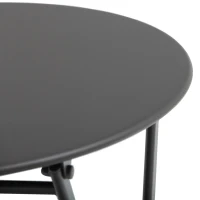 Outsunny Salon de jardin bistro pliable - table ronde Ø 60 cm avec 2 chaises pliantes - métal thermolaqué gris(m-8)