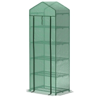 Outsunny Mini-Kas voor Bloemen of Groente, Staal, Kunststof, 69L x 49B x 193H cm, Groen