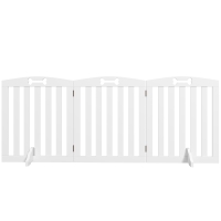 PawHut Freistehendes Hundegitter mit Stützfüßen, für Türrahmen, Flur, Treppe, 155 x 30 x 61 cm, Weiß