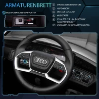 HOMCOM Elektro Kinderauto 12V Elektrofahrzeug Audi E-tron Elektroauto mit Fernbedienung, Sicherheitsgurt, Musik (MP3/USB/TF), Kinderfahrzeug für Kinder 3-5 Jahre, 3-5 km/h, Schwarz(m-5)