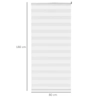 HOMCOM Doppelrollo mit Fernbedienung, USB-Schnittstelle, aufladbarer Akku, 80 cm x 180 cm x 7 cm, Weiß(m-3)