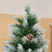 HOMCOM Árbol de Navidad Artificial Ø105x210 cm con 1440 Puntas de PVC y 75 Piñas con Ramas Apertura Automática Base Plegable y Soporte de Acero para Interiores Verde(m-8)