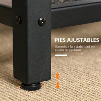 HOMCOM Mesa de Centro Mesa Baja Industrial con Estante de Rejilla y Patas de Metal para Salón 106x60x45 cm Marrón y Negro(m-5)