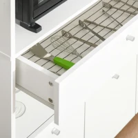 HOMCOM Mueble Auxiliar de Cocina Mueble para Microondas Aparador de Cocina con Cajón Estantes 3 Puertas 3 Compartimientos Diseño Anti-vuelco para Comedor 90x40x120 cm Blanco(m-9)