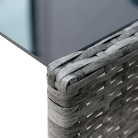 Outsunny Set 4 P.zi Mobili da Giardino in Rattan (PE), Salotto da Esterni con Tavolo, 2 Sedie, Divano due posti, Grigio(m-9)