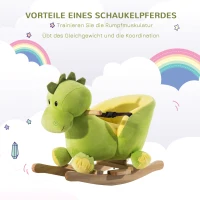 HOMCOM Schaukeltier Schaukelpferd Kinder Schaukel Grün 60 x 33 x 45 cm(m-5)