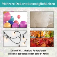 Outsunny Pflanzbogen mit Bank Sitzbank Torbogen Rankgitter Rankhilfe Garten Bogendach Metall Schwarz 154 x 60 x 205 cm(m-6)