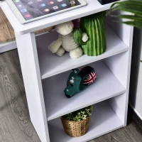 HOMCOM Bureau informatique multimédia multi-rangements 3 tiroirs 2 étagères 120L x 49l x 72H cm blanc(m-9)