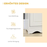 HOMCOM Hochschrank Badezimmerschrank mit 3 offenen Fächern Standregal Badschrank Aufbewahrung 6 Fächer MDF Weiß 40 x 23 x 160 cm(m-7)