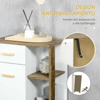 kleankin Mobile Bagno Moderno con Armadietto, Cassetto e Ripiani in Legno, 50x30x89cm, Bianco(m-6)