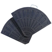 Outsunny Juego de 2 Piezas Base de Sombrilla Parasol Excéntrico Pies Soporte de Sombrilla Banana de Patio Jardín 66x47x4.2cm Resina(m-1)