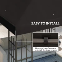 Outsunny 3 x 3(m) Gazebo Frame Replacement - Black(m-5)