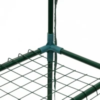 Outsunny Serre de Jardin 143L x 73l x 195H cm 4 tablettes Acier PE Haute densité 140 g/m² Anti-UV avec Porte déroulante Transparent Vert(m-9)