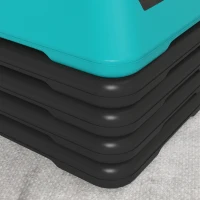SPORTNOW Step para Fitness Stepper Antideslizante con Altura Ajustable de 10/15/20/25/30 cm Carga 150 kg Azul(m-9)