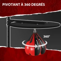 SPORTNOW Plateforme murale avec poire de vitesse sac de frappe pour entraînement de boxe, hauteur ajustable pivotant à 360°(m-6)