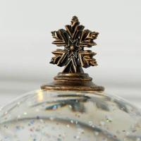 HOMCOM Bola de Nieve Navidad con Música y Luces Escena de Papá Noel y Niño para Decoración Navideña Regalo de Fiesta Bronce(m-8)