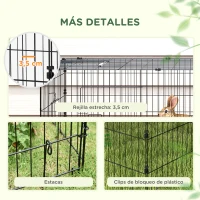PawHut Jaula para Animales Pequeños de Acero con Puertas y Tela Superior para Conejos Chinchillas Gallinas 220x85x70 cm Verde(m-7)