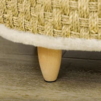 PawHut Panier rond chien sur pieds style cosy chic grand confort coussin moelleux intégré Ø 48 x 24,5H cm beige(m-9)