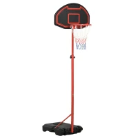 HOMCOM Canestro Portatile Canestro Basket da Esterno con Altezza Regolabile 193.5-248.5cm e Base da Riempire con Acqua o Sabbia, in Acciaio e Nylon 73x49x194-249cm(m-1)