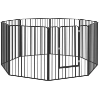 PawHut 100cm 8 Panels Heavy Duty Dog Pen, Pet Playpen for Indoors, Outdoors, Small, Medium, Large Dogs(m-1)