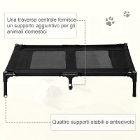 PawHut Brandina per Cani Grandi in Metallo e Tessuto Oxford con Borsa di Trasporto, 92x76x18cm, Nero(m-7)