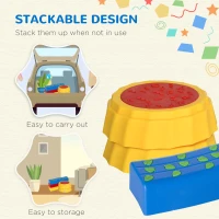 Outsunny Five-Piece Kids Stepping Stones and Balance Bridge w/ Non-Slip Surface & Bottom. for Toddlers - Multicoloured(m-4)