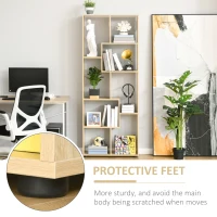 HOMCOM Bookshelf, Tall Bookcase, Modern Room Divider, 8 Cube Storage Unit, Freestanding Storage Shelf for Living Room, Bedroom, Home Office, 70 x 24 x 178 cm, Natural(m-7)