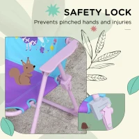 Outsunny Kids Picnic Table and Chair Set, Fairy Themed Outdoor Garden Furniture w/ Foldable Chairs, Adjustable Parasol(m-7)